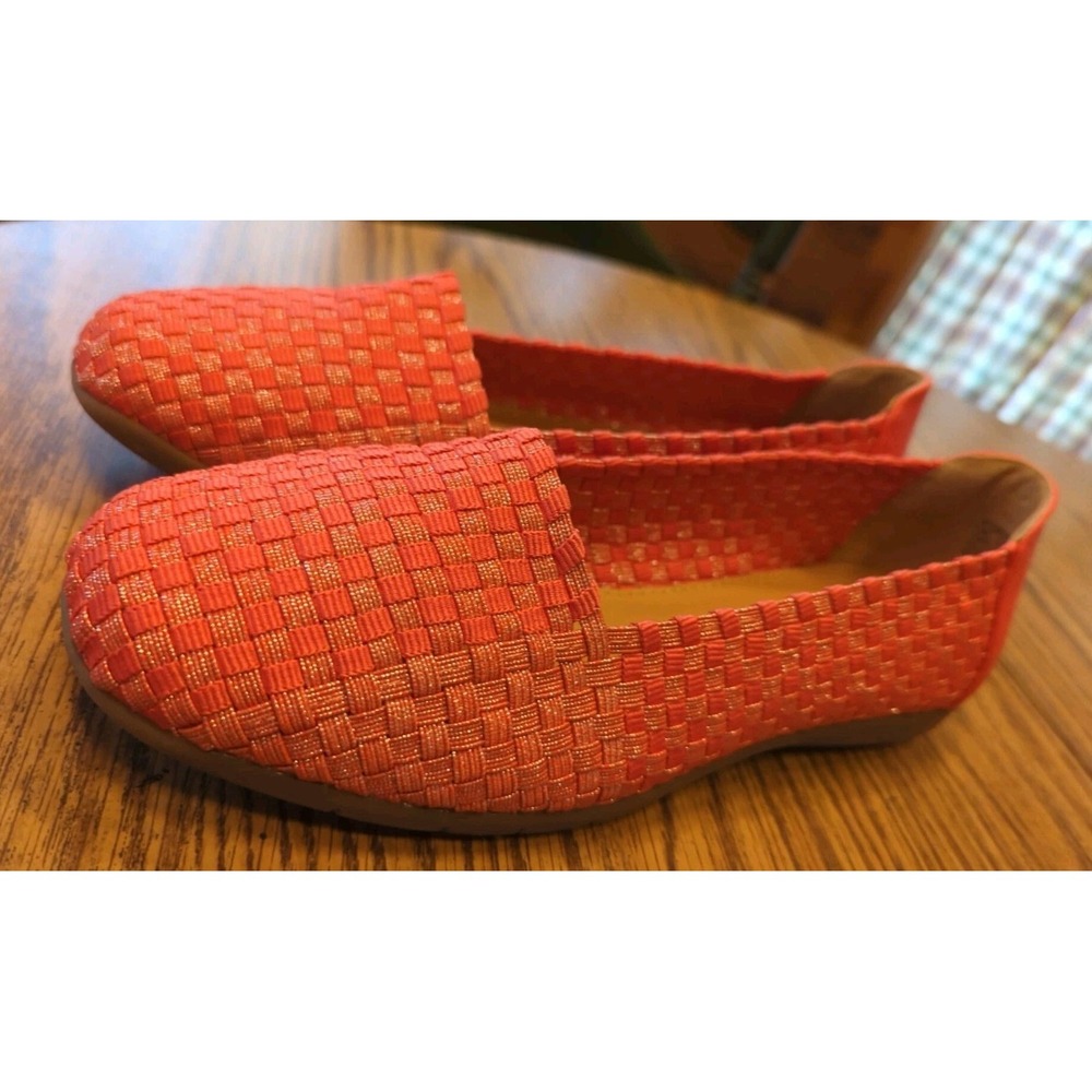 Comfortview Bethany Shoes Women 10 Wide Loafer Slip on Flat Woven Stretch Spring
